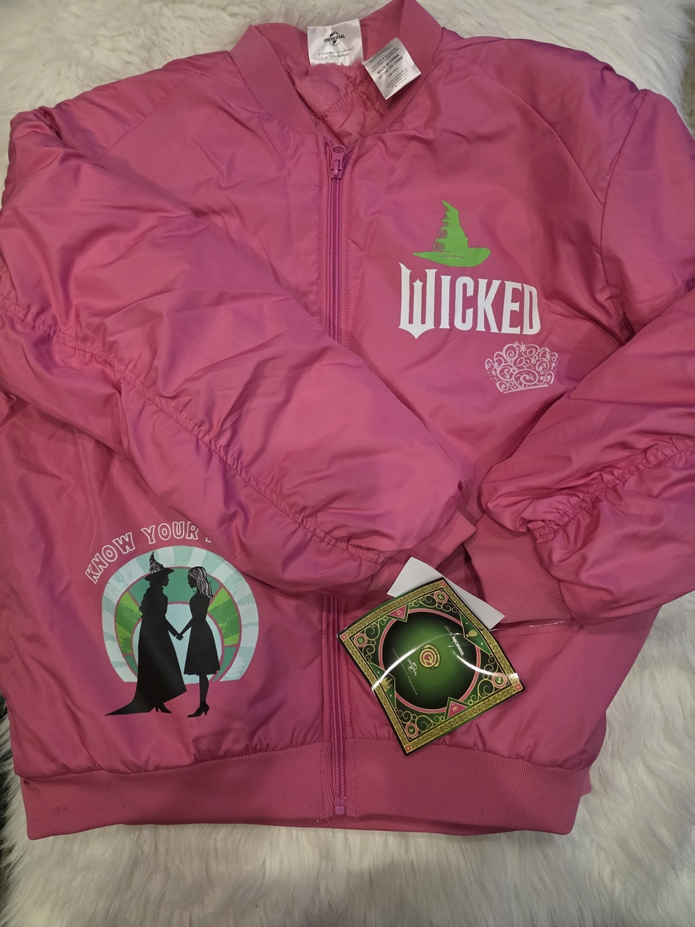 Wicked jacket Girls Pink Puffer Size 14/16 NWT